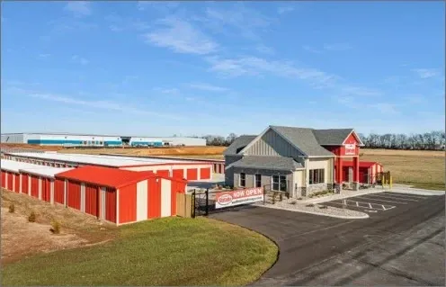 Aerial view of facility with drive up units